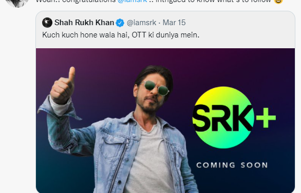 شاہ رخ خان لارہے  ہیں  اپنا او ٹی ٹی  پلیٹ فارم ایس آر کے پلس